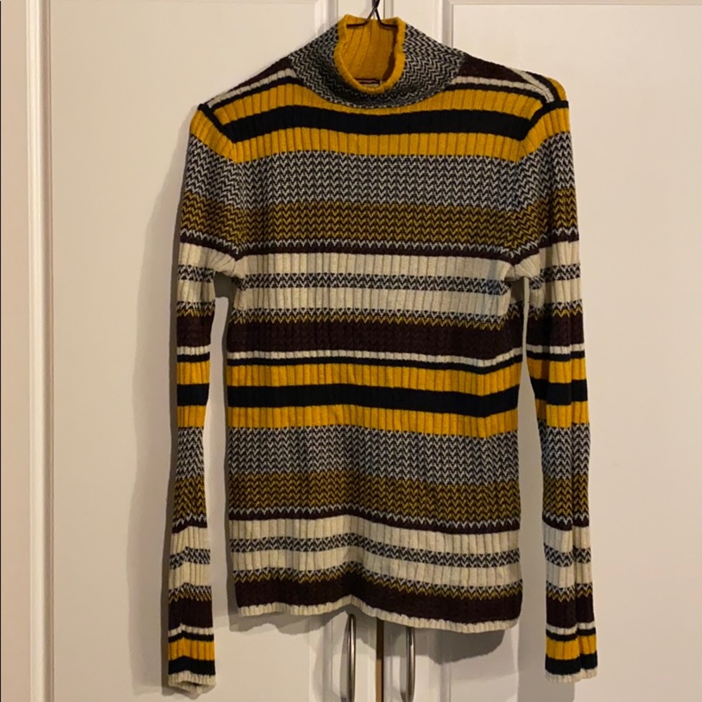 Multicolored Long-sleeve Turtleneck